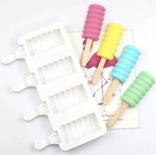Silicone Twister Swirl Ice Cream Mould Popsicle Ice Lolly Frozen Cakesicles Tray