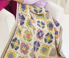 (140) Easy Granny Square Afghan Blanket Crochet Pattern Approx Size 40" x 48"
