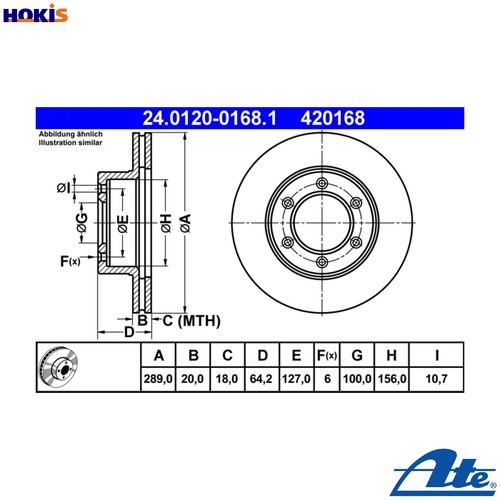 Brake disc 0120 0168 1 - brake,