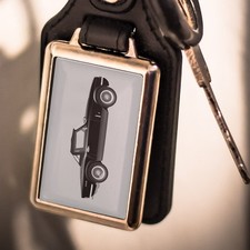 Retro Leather Look Key Ring - Gift for MKIV Triumph Spitfire Owner Classic Car