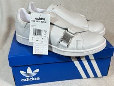 New Adidas Women’s Girls UK 5.5 EU 38.5 Stan Smith Buckle White Leather Trainers