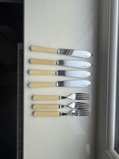 Stainless Steel Fish Knives And Forks, 4 knives and 3 forks Good Condition