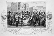 QUEEN VICTORIA PRESENTS MEDALS TO CRIMEAN WAR HEROES ~ 1858 Art Print Engraving
