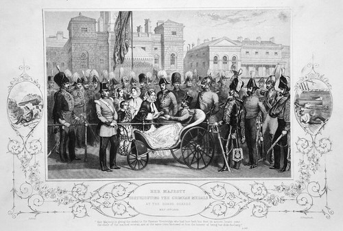Queen victoria presents medals - presents,