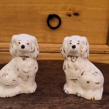 Vintage Porcelain Pair Staffordshire Dog Figurines Beswick 1378-8 England 