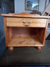 Vintage solid pine bedside cabinet 44H,56 cmW,38cm D, 1 of 2 (pair).