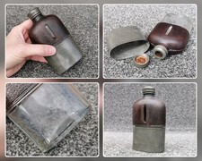 1910s antique pewter leather - &,