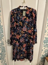 Biba Women's Floral Print Midi Dress With Rear Zip Detail UK 14L