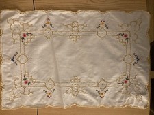 Vintage Embroidered Tray Cloth