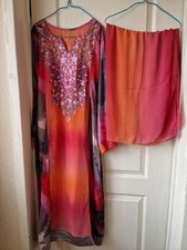 3pcs Asian Embroidered Chiffon Ladies Medium Size Dress Asian Outfit Pakistani