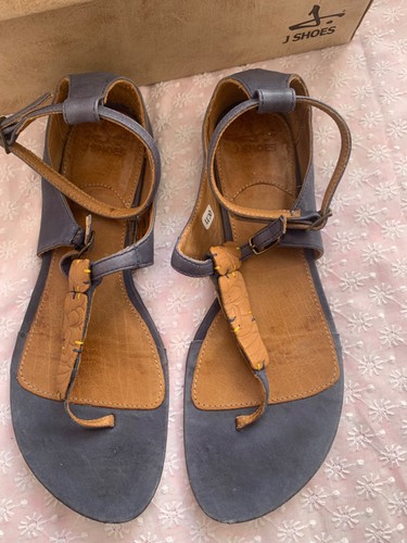 Shoes blue leather thong - j.,