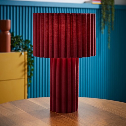 Lenny ribbed fabric table lamp - fabric,
