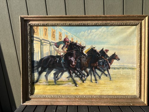 Horse racing oil painting on - oil,