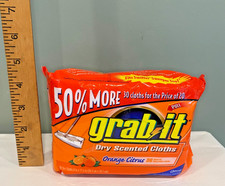 Grab It Dry Dusting Cloths 30 Orange Citrus Scent Discontinued Fits Swiffer 8x11