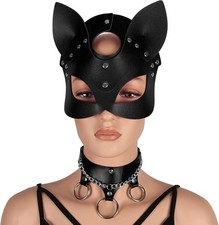 Woman Leather Mask Leather Metal Chain Mask Masquerade Mask Party For Adults 