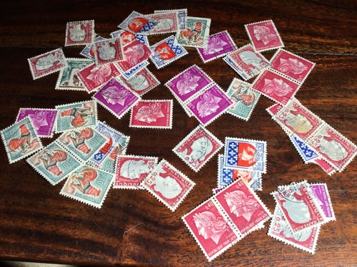 Lot vintage french stamps - lot,