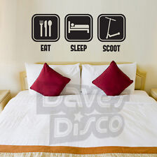 EAT SLEEP SCOOT scooter I do my own stunts boys bedroom wall art sticker decal