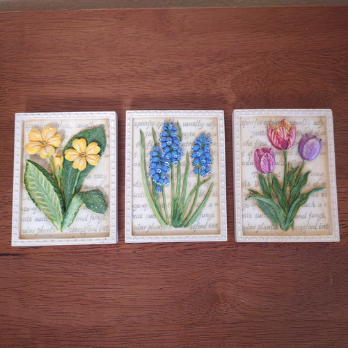 Vintage floral wall plaque - vintage,