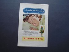 VINTAGE AD:  "CADBURYS BOURN-VITA FOR SLEEP AND ENERGY" (1950s)