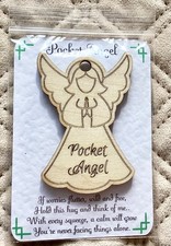Wooden pocket angel - wooden,