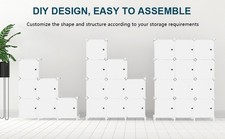 Cube Storage Organizer, 12-Cube Shelves Unit with Doors, DIY Stackable