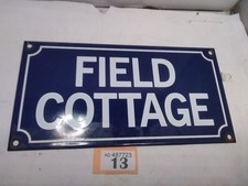 Enamel House Sign Field Cottage
