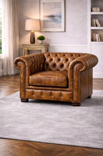 Antique chesterfield armchair - chesterfield,