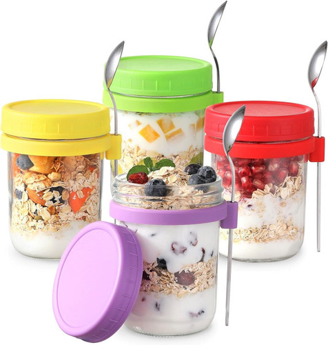 4pcs overnight oats jars - 4pcs,