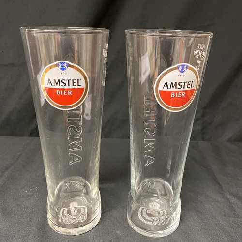 Amstel bier etched pint - 2x,