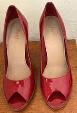 Ladies Faith Red Patent Peep