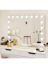 FENCHILIN Hollywood Vanity Make Up Mirror with Lights 18-LED Tabletop Wall Metal