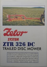 Original Zetor System ZTR 36 DC Trailed Disc Mower 1 Sheet Brochure, c 1980's