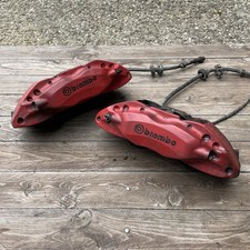 GENUINE PAIR OF RANGE ROVER VOGUE L322 BREMBO 4 POT BRAKE CALIPERS UPGRADE RED