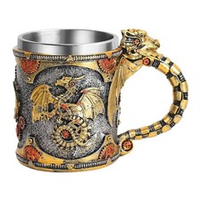 Dragon Mug 400ml Stainless Steel Medieval Mug Desk Sculptures For Coffee 