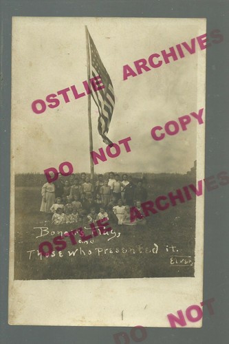 Bonair iowa rppc c1910 flag - bonair,