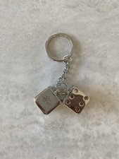 Stussy Silver Dice Keychain