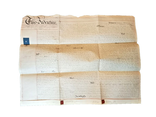 Victorian vellum indenture - vellum,