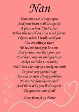 Personalised Nan Poem A4 Ideal