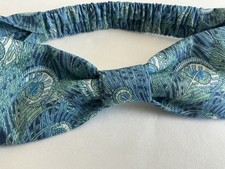 Liberty Fabric Padded Elasticated Headband Hairband Hera Blue Tana Lawn