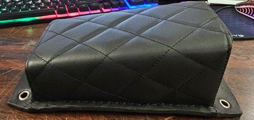 Black leather diamond stitch - stitch, p