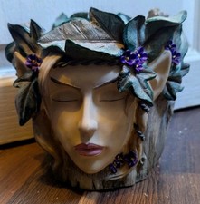 Enchanted Elf Lady Resin Plant Pot Etheral Garden Magic Spirit Fairy Sculpture