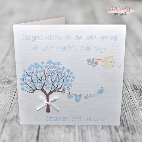 Personalised new twins card - twins,