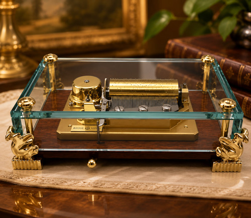 Reuge swiss music box glass - swiss,