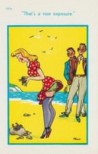 Vintage saucy seaside postcard - vintage,