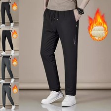 Men Winter Sherpa Fleece Waterproof Thermal Trousers Athletic Joggers Pants Warm