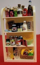 Miniature Dolls House  Cute Shelving Display Including Cereal, Jam Fruits & More