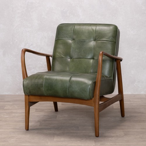 Forest green leather armchair - forest,
