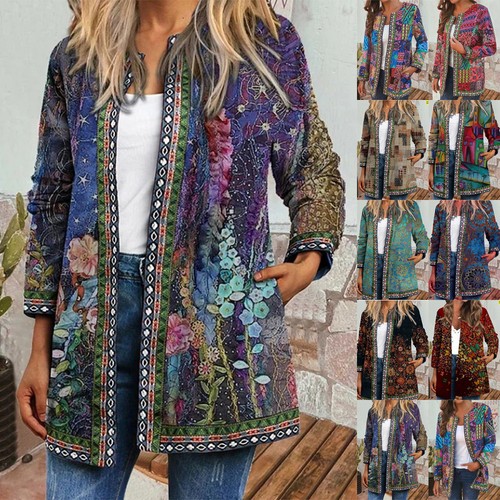 Ladies cardigan printed gypsy - cardigan,