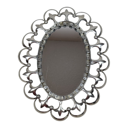 Vtg tinwork art oval - art, wall