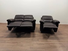 Toby 2 Seater Manual Recliner Sofa & Recliner Armchair – Chocolate